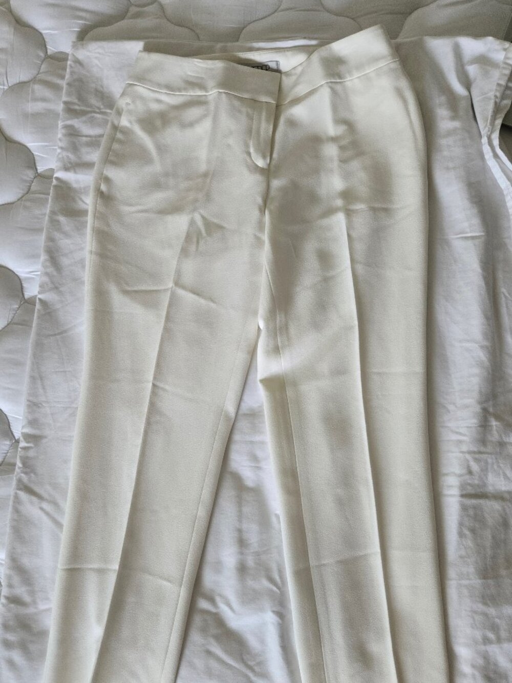 Kasper Ava Straight Leg Pants, Stretch Crepe - 6 - Off-White